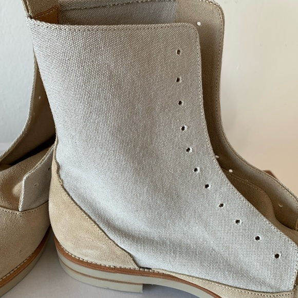 MM6 Maison Martin Margiela Suede Canvas Lace up Boots - NO LACES - size 39.5 - Picture 3 of 10